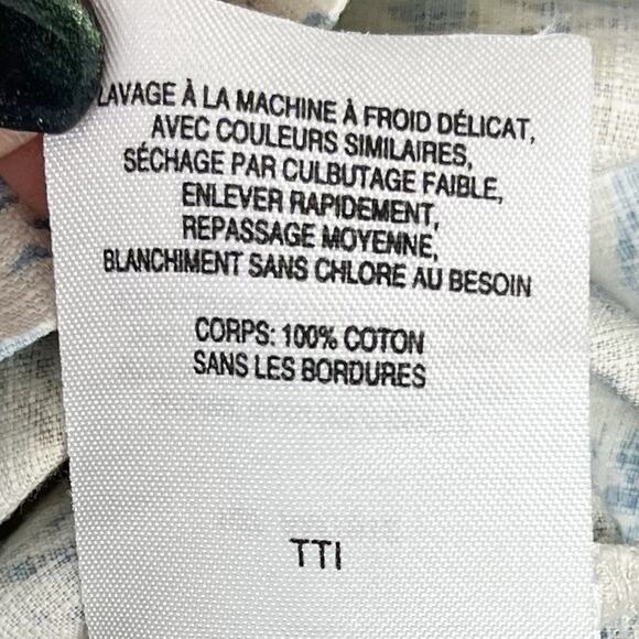 Columbia Shirt Mens Casual Button Down Hawaiian Tropical Print Ivory Blue Large - Picture 6 of 7